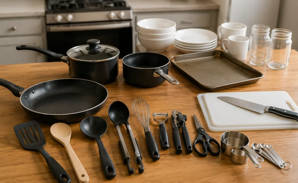 Neat kitchen countertop with cooking tools