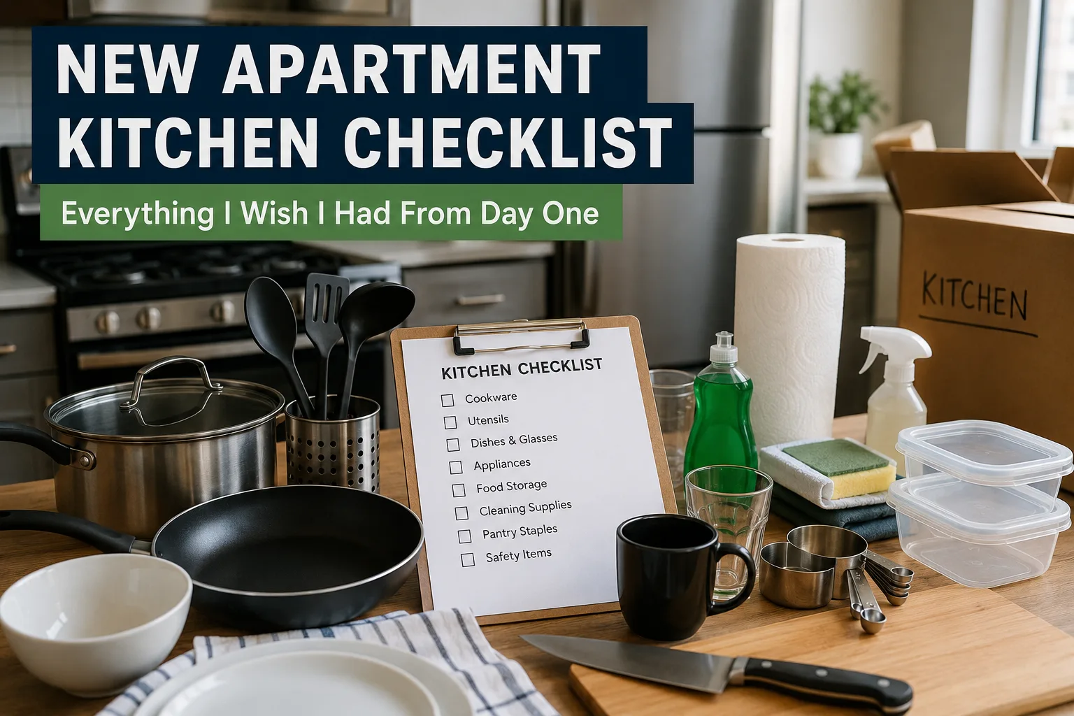 New Apartment Kitchen Checklist: My Real First-Move Guide